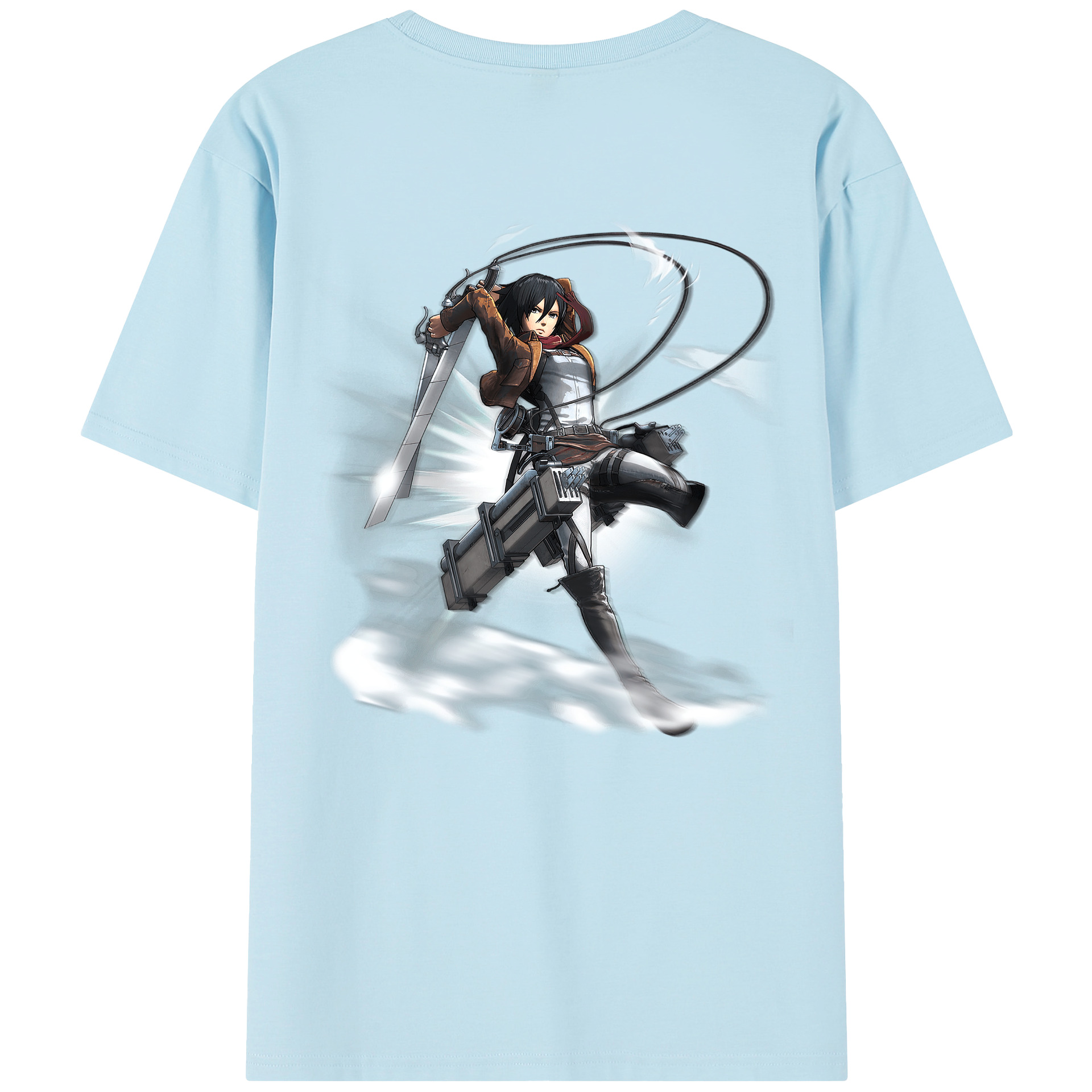 （画像用） 進撃の巨人 ミカサ·アッカーマン Attack on Titan Mikasa Ackerman 綿100％半袖Tシャツ（背面プリント）